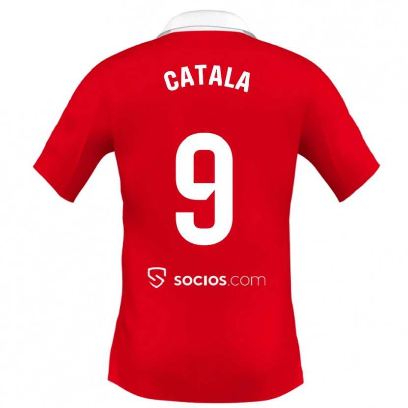 Danxen Men Rubén Catalá #9 Red White Grey Away Jersey 2025/26 T-Shirt