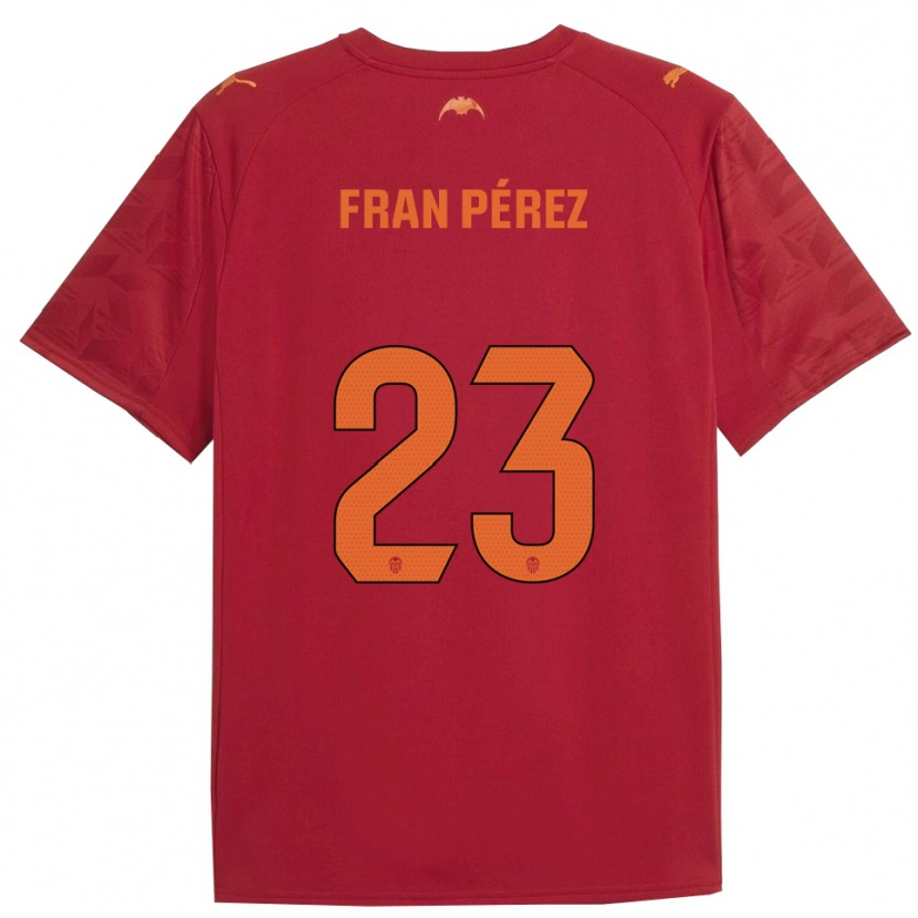 Danxen Men Fran Pérez #23 Red Orange Away Jersey 2025/26 T-Shirt