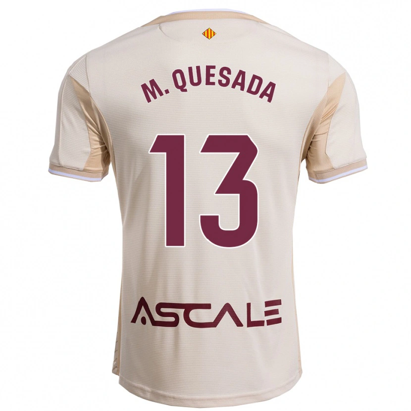 Danxen Men Montserrat Quesada Carrasco #13 Off-White Burgundy Away Jersey 2025/26 T-Shirt