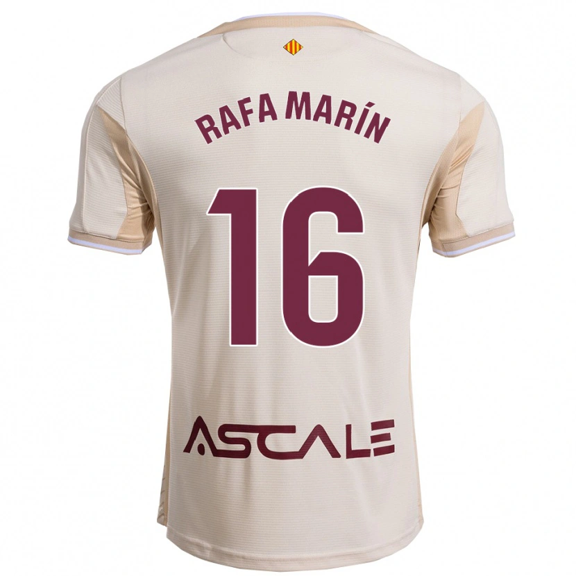 Danxen Men Rafa Marín #16 Off-White Burgundy Away Jersey 2025/26 T-Shirt