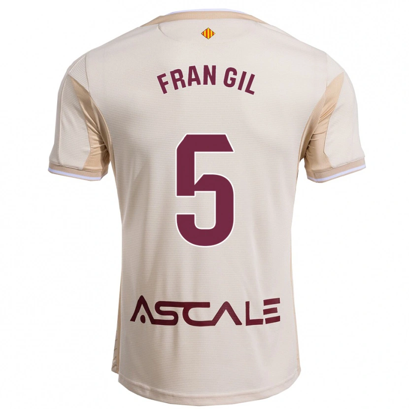 Danxen Men Fran Gil #5 Off-White Burgundy Away Jersey 2025/26 T-Shirt