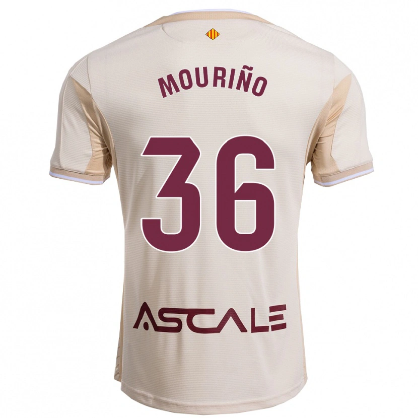 Danxen Men Santiago Mouriño #36 Off-White Burgundy Away Jersey 2025/26 T-Shirt