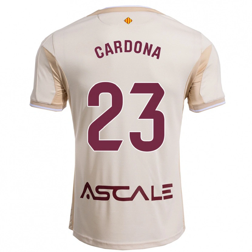 Danxen Men Sergi Cardona #23 Off-White Burgundy Away Jersey 2025/26 T-Shirt