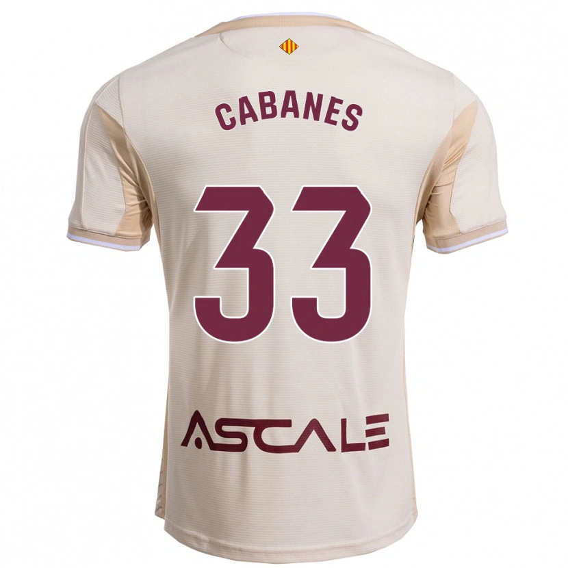 Danxen Men Pau Cabanes #33 Off-White Burgundy Away Jersey 2025/26 T-Shirt