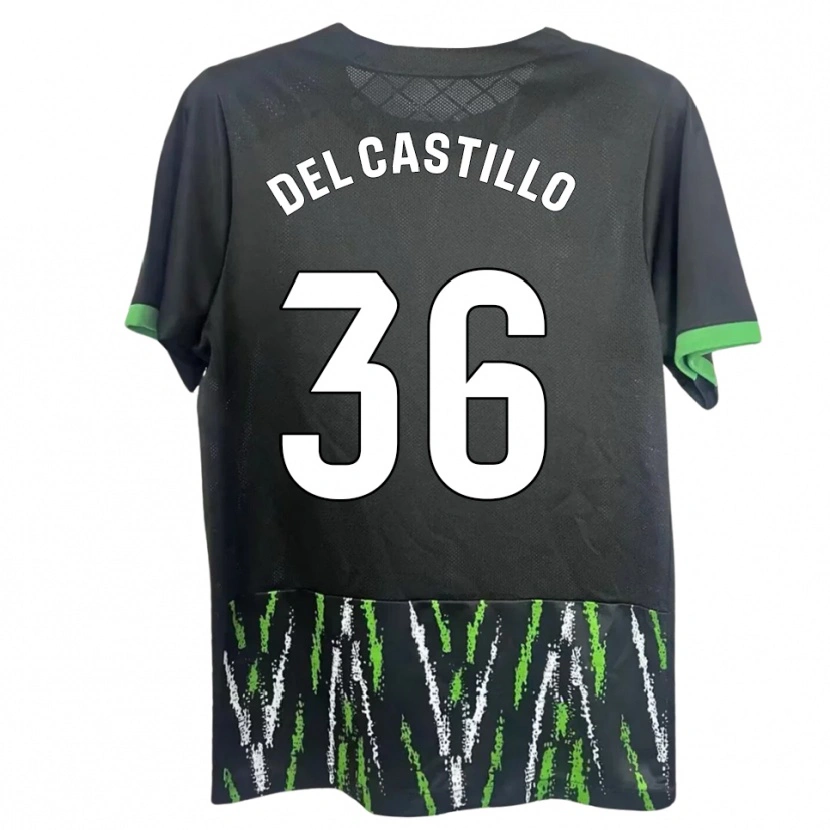 Danxen Men Gonzalo Del Castillo #36 Black Green Away Jersey 2025/26 T-Shirt