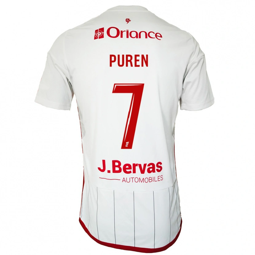 Danxen Men Matthieu Puren #7 White Red Away Jersey 2025/26 T-Shirt