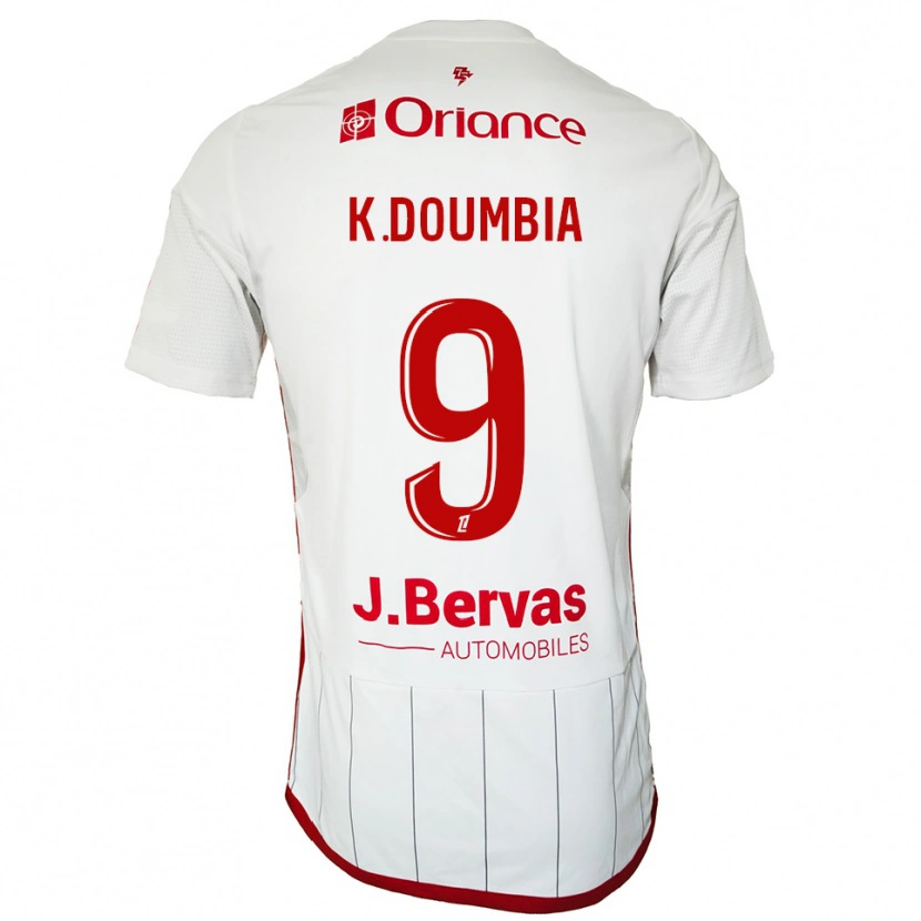 Danxen Men Kamory Doumbia #9 White Red Away Jersey 2025/26 T-Shirt