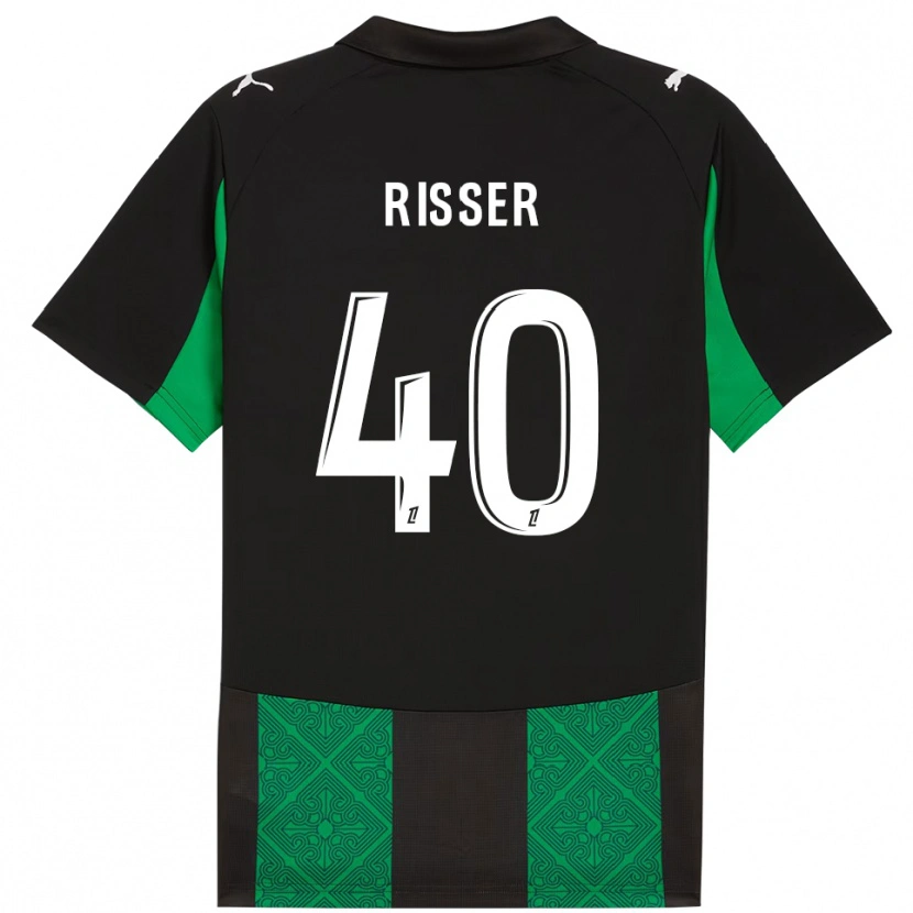 Danxen Men Robin Risser #40 Black Green Away Jersey 2025/26 T-Shirt