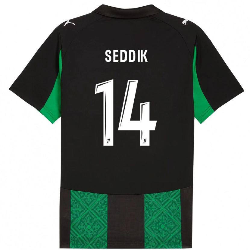 Danxen Men Mohamed Seddik #14 Black Green Away Jersey 2025/26 T-Shirt