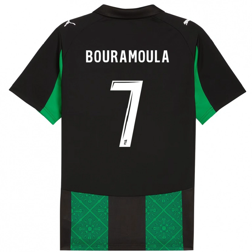 Danxen Men Ilies Bouramoula #7 Black Green Away Jersey 2025/26 T-Shirt