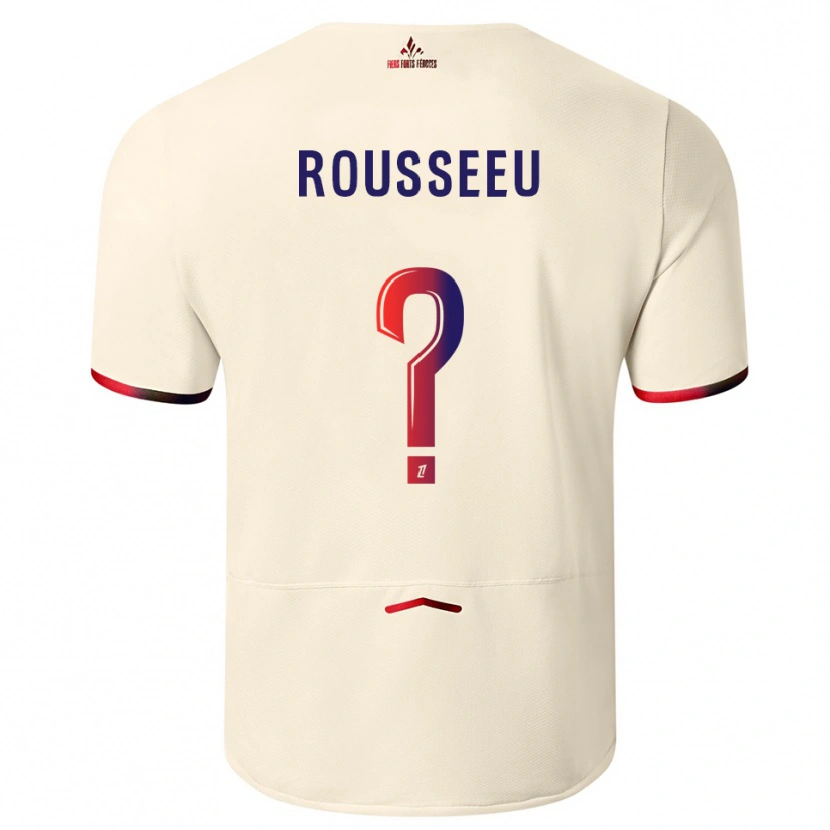 Danxen Men Justine Rousseeu #0 Off-White Red Away Jersey 2025/26 T-Shirt