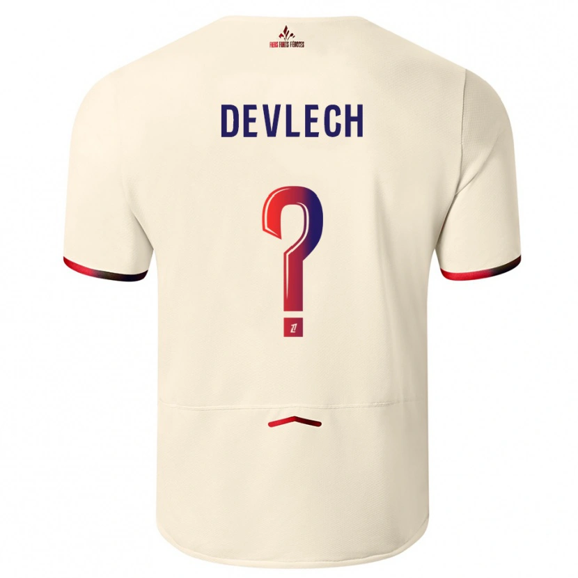 Danxen Men Gwenaëlle Devleesschauwer #0 Off-White Red Away Jersey 2025/26 T-Shirt