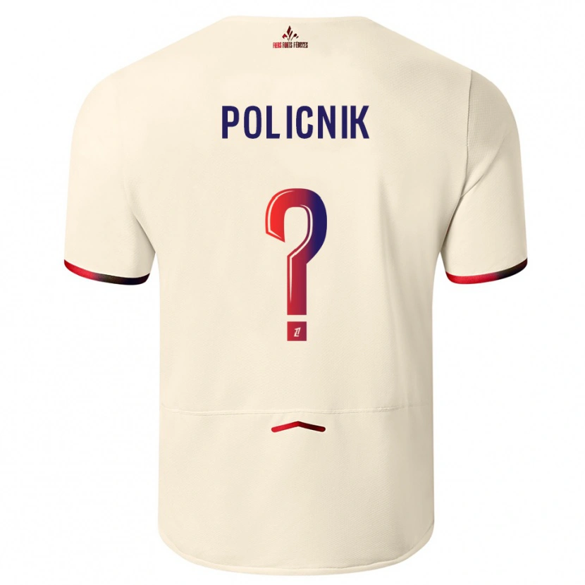 Danxen Men Valéryane Policnik #0 Off-White Red Away Jersey 2025/26 T-Shirt