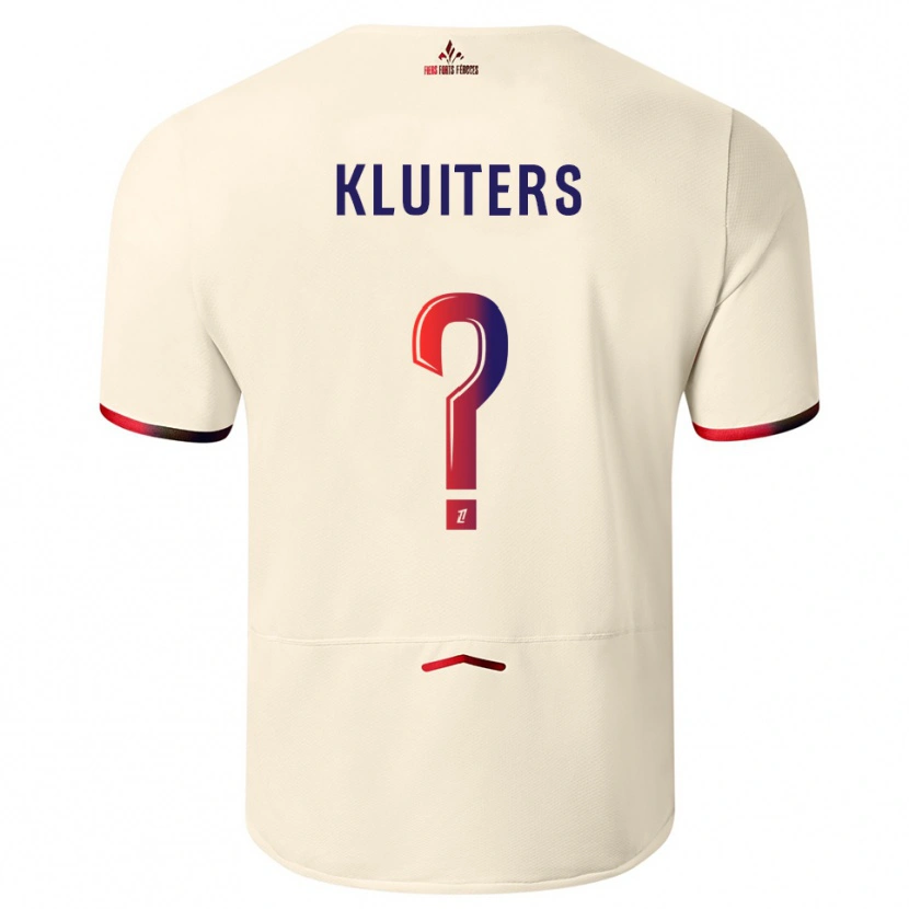 Danxen Men Luuk Kluiters #0 Off-White Red Away Jersey 2025/26 T-Shirt