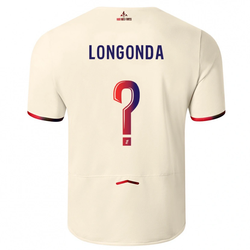Danxen Men Jean-Pierre Longonda #0 Off-White Red Away Jersey 2025/26 T-Shirt