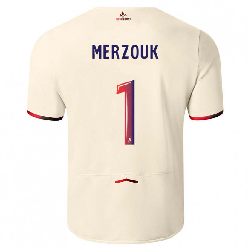 Danxen Men Samy Merzouk #1 Off-White Red Away Jersey 2025/26 T-Shirt
