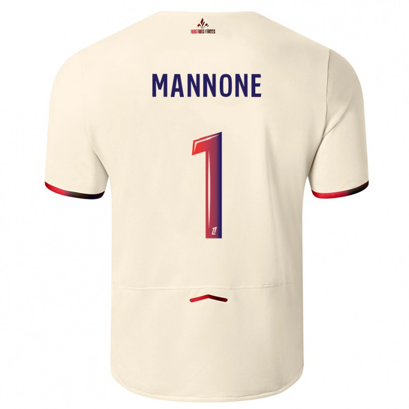 Danxen Men Vito Mannone #1 Off-White Red Away Jersey 2025/26 T-Shirt