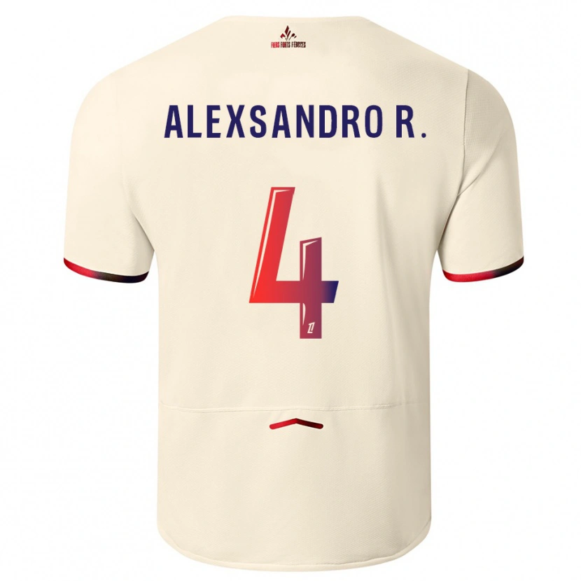 Danxen Men Alexsandro #4 Off-White Red Away Jersey 2025/26 T-Shirt