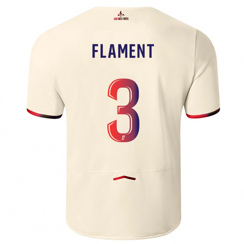 Danxen Men Corentin Flament #3 Off-White Red Away Jersey 2025/26 T-Shirt