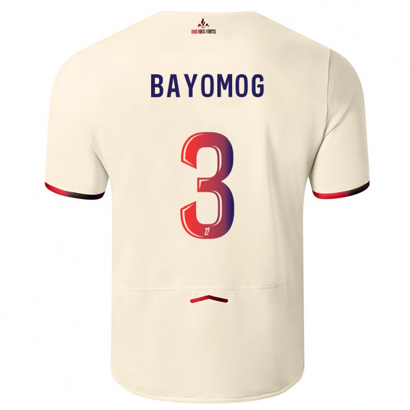 Danxen Men Hugo Bayomog #3 Off-White Red Away Jersey 2025/26 T-Shirt