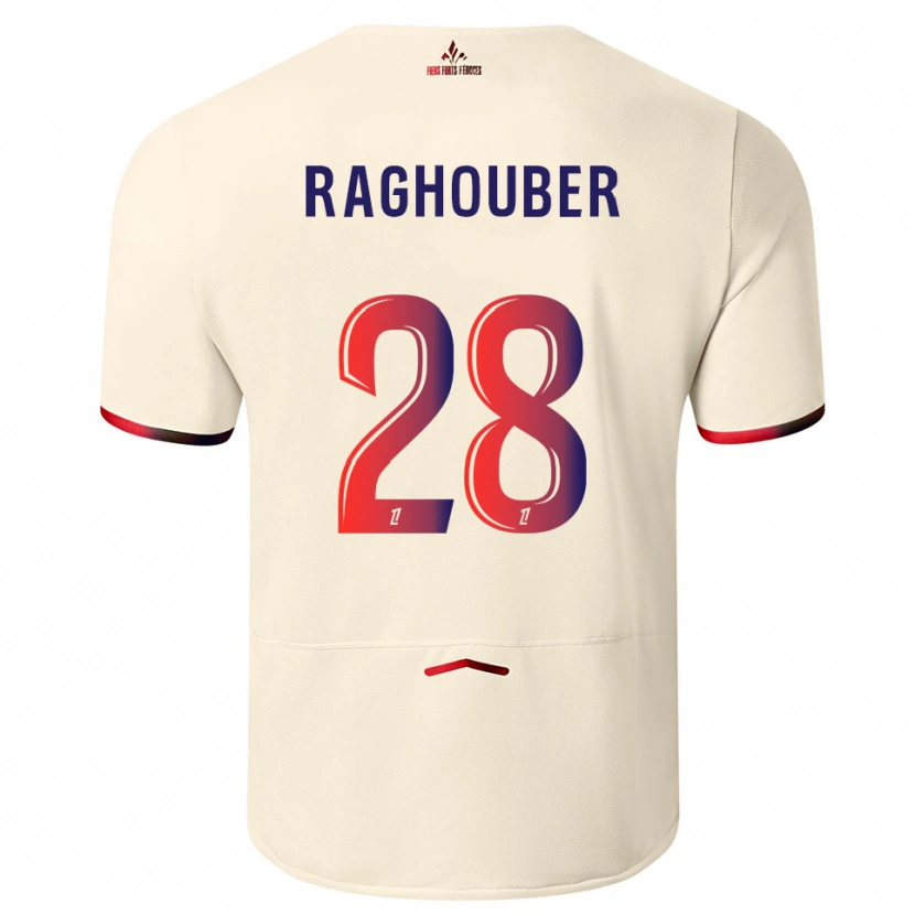 Danxen Men Ugo Raghouber #28 Off-White Red Away Jersey 2025/26 T-Shirt