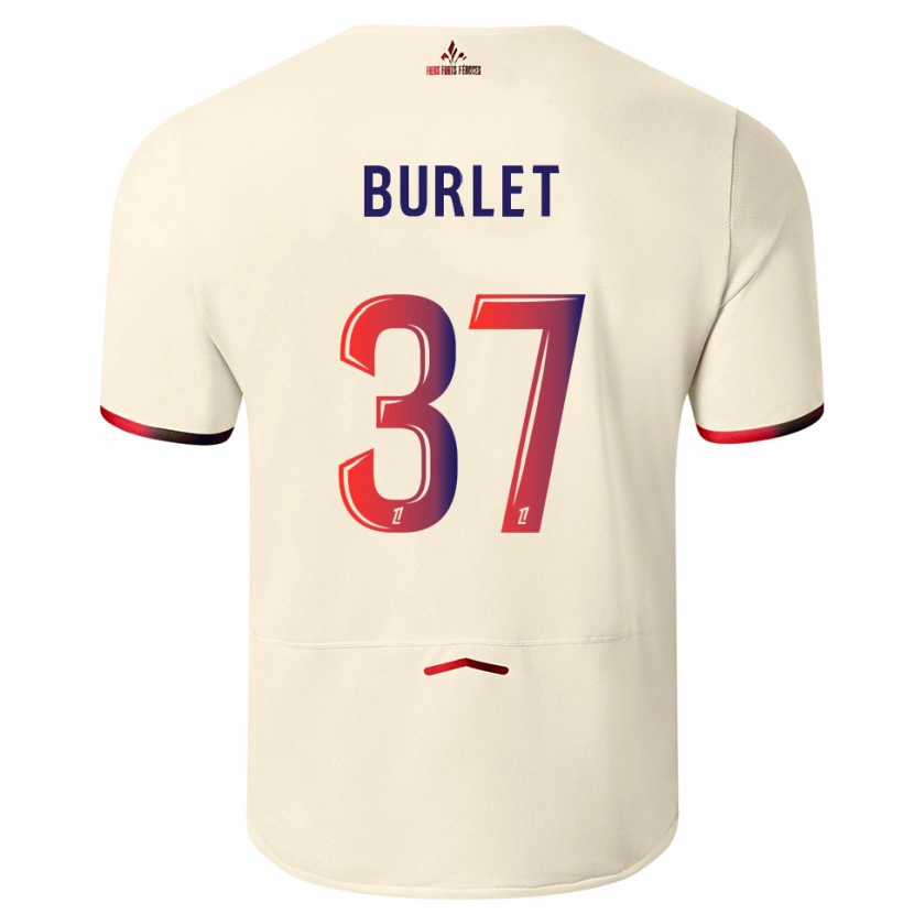 Danxen Men Vincent Burlet #37 Off-White Red Away Jersey 2025/26 T-Shirt