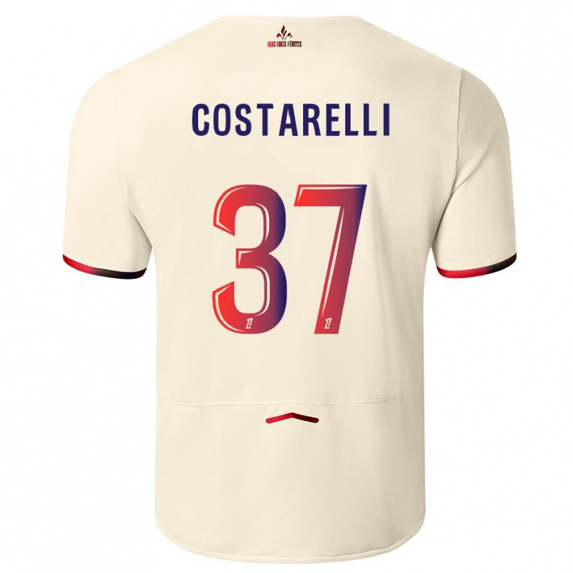 Danxen Men Morgan Costarelli #37 Off-White Red Away Jersey 2025/26 T-Shirt