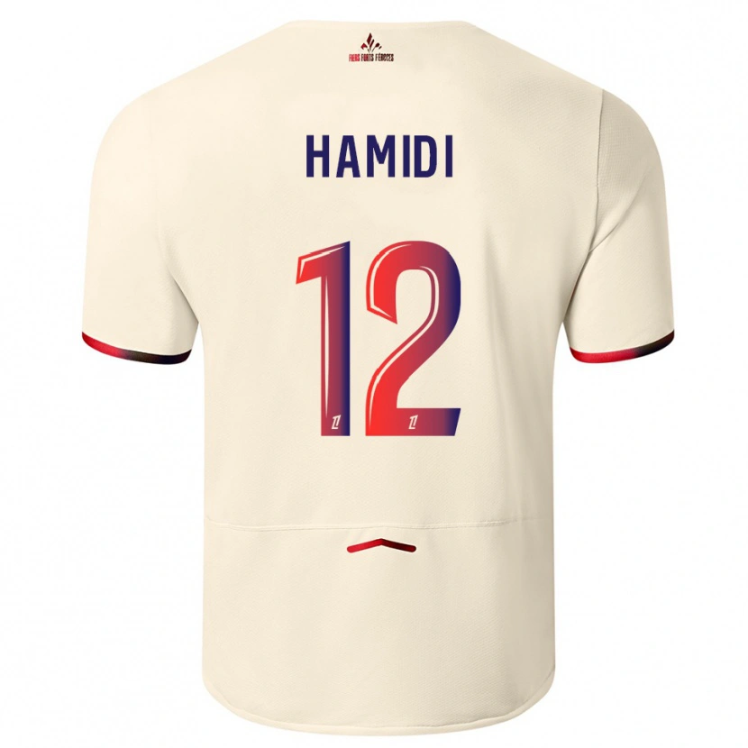 Danxen Men Kamel Hamidi #12 Off-White Red Away Jersey 2025/26 T-Shirt