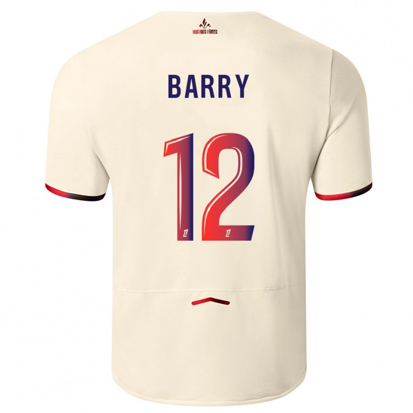 Danxen Men Léo Barry #12 Off-White Red Away Jersey 2025/26 T-Shirt