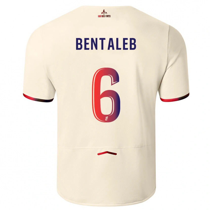 Danxen Men Nabil Bentaleb #6 Off-White Red Away Jersey 2025/26 T-Shirt