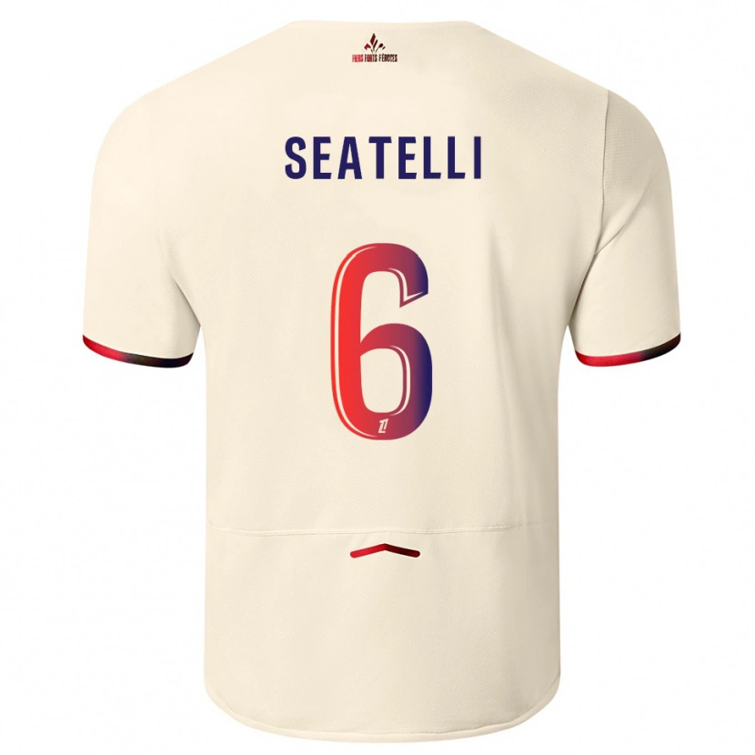 Danxen Men Adrien Seatelli #6 Off-White Red Away Jersey 2025/26 T-Shirt