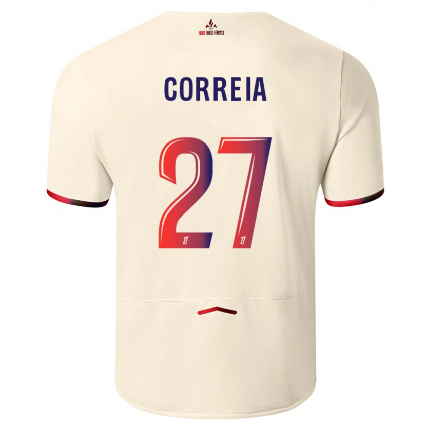 Danxen Men Félix Correia #27 Off-White Red Away Jersey 2025/26 T-Shirt