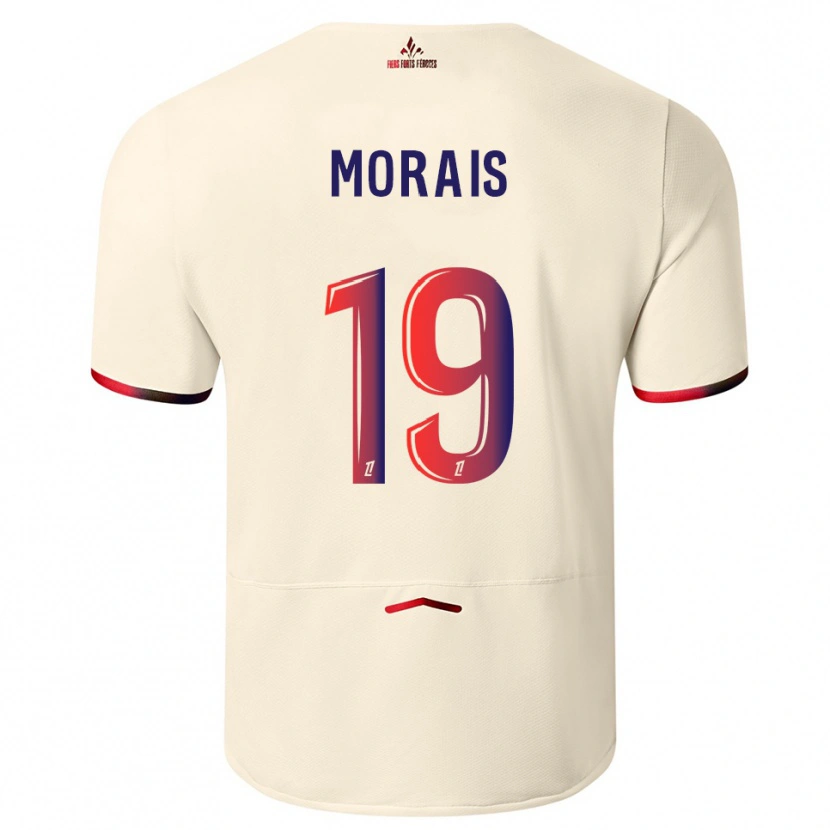Danxen Men Tiago Morais #19 Off-White Red Away Jersey 2025/26 T-Shirt