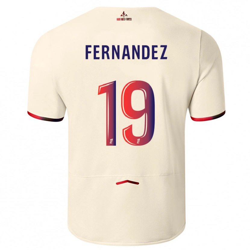Danxen Men Matías Fernández-Pardo #19 Off-White Red Away Jersey 2025/26 T-Shirt