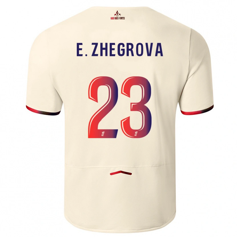 Danxen Men Edon Zhegrova #23 Off-White Red Away Jersey 2025/26 T-Shirt