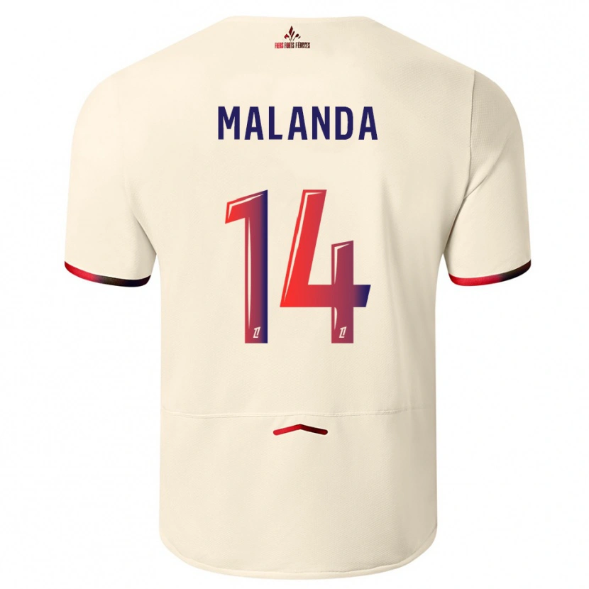 Danxen Men Jephthe Malanda #14 Off-White Red Away Jersey 2025/26 T-Shirt