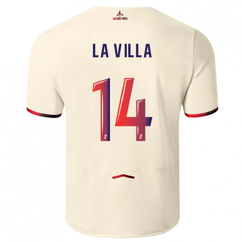 Danxen Men Caroline La Villa #14 Off-White Red Away Jersey 2025/26 T-Shirt