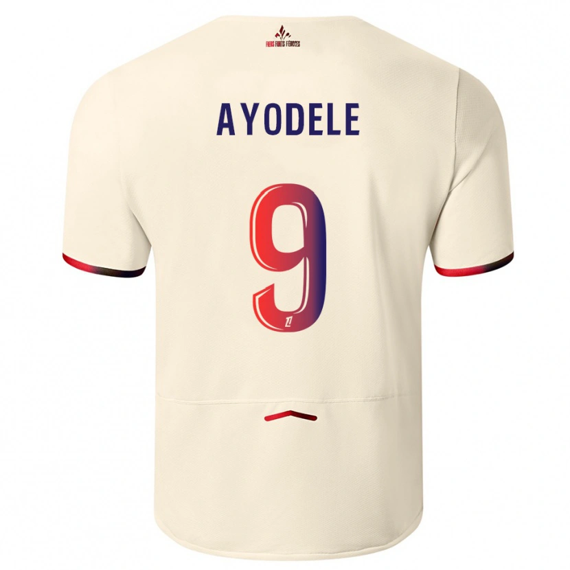 Danxen Men Adeshina Ayodele #9 Off-White Red Away Jersey 2025/26 T-Shirt