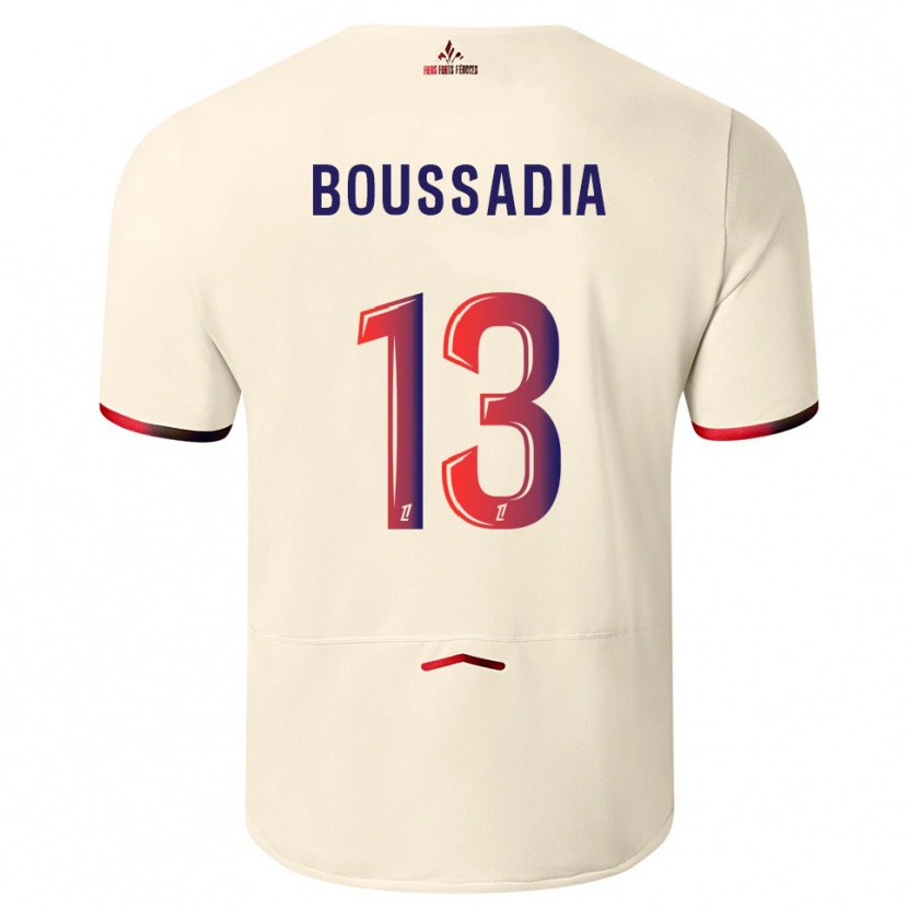 Danxen Men Saad Boussadia #13 Off-White Red Away Jersey 2025/26 T-Shirt