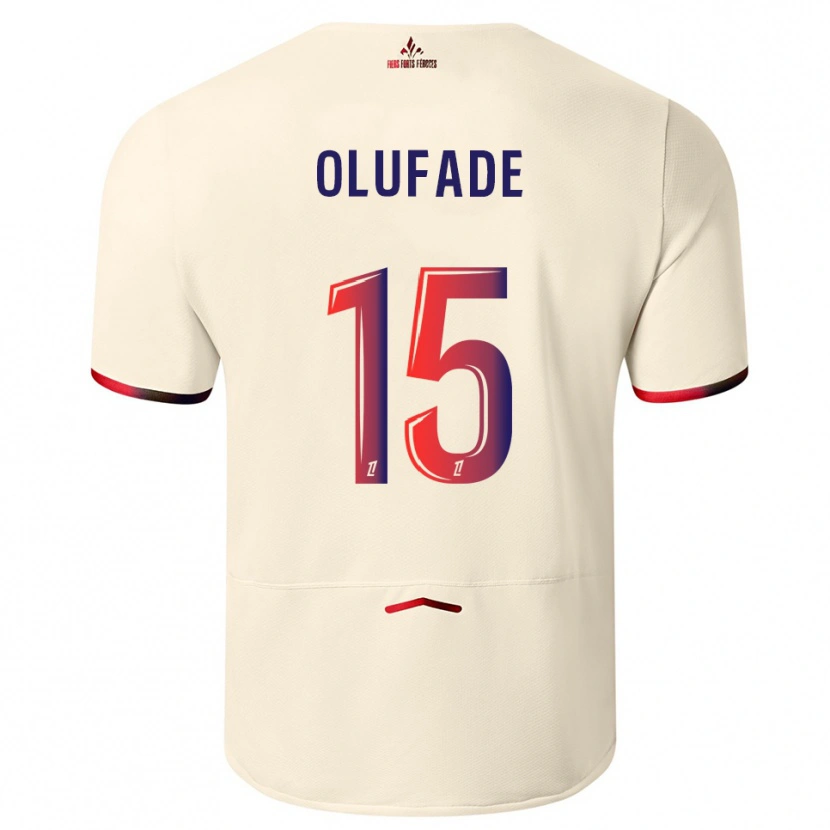 Danxen Men Kingsley Olufade #15 Off-White Red Away Jersey 2025/26 T-Shirt