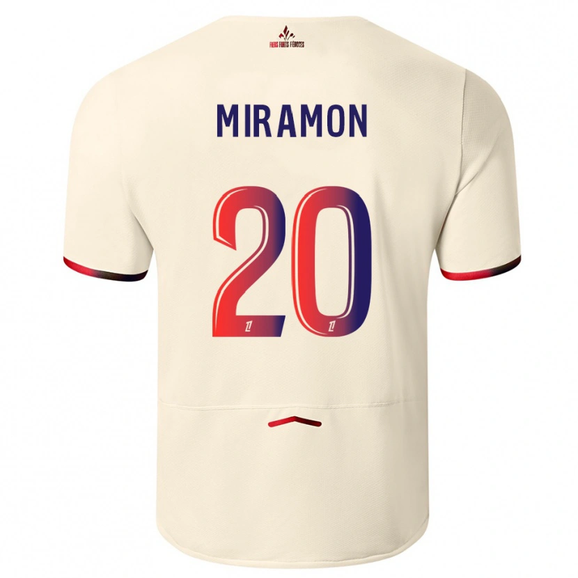 Danxen Men Ignacio Miramón #20 Off-White Red Away Jersey 2025/26 T-Shirt