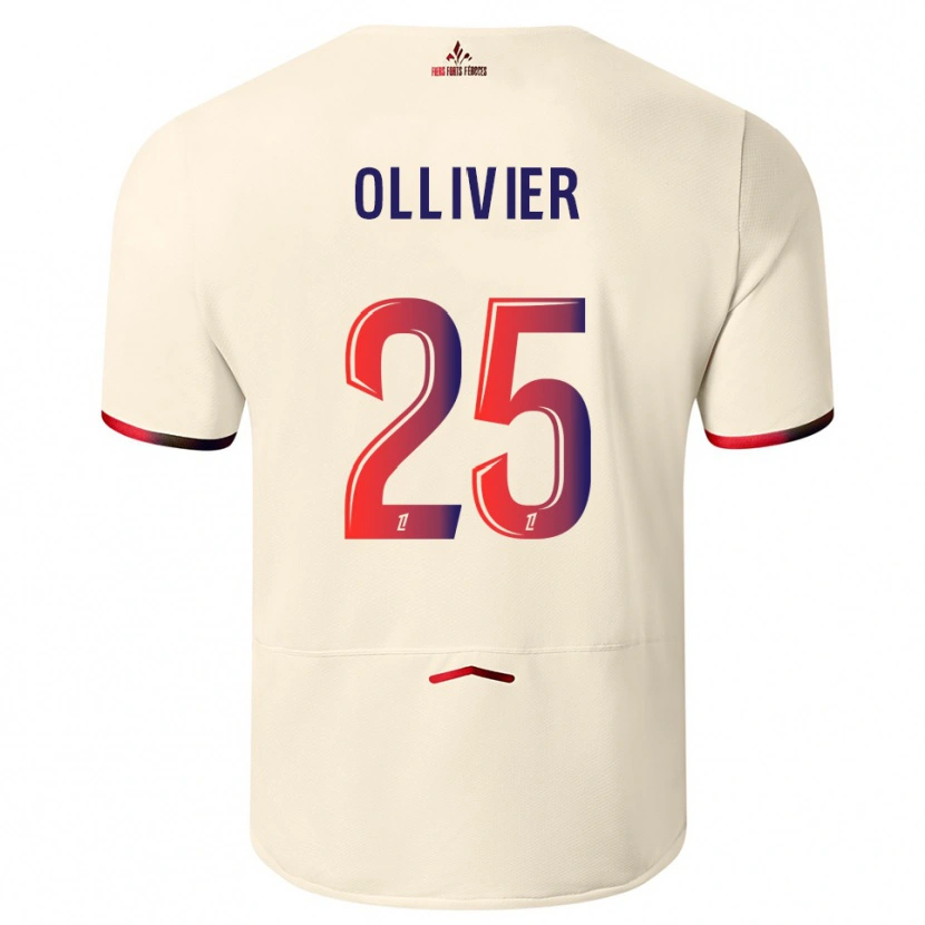 Danxen Men Agathe Ollivier #25 Off-White Red Away Jersey 2025/26 T-Shirt