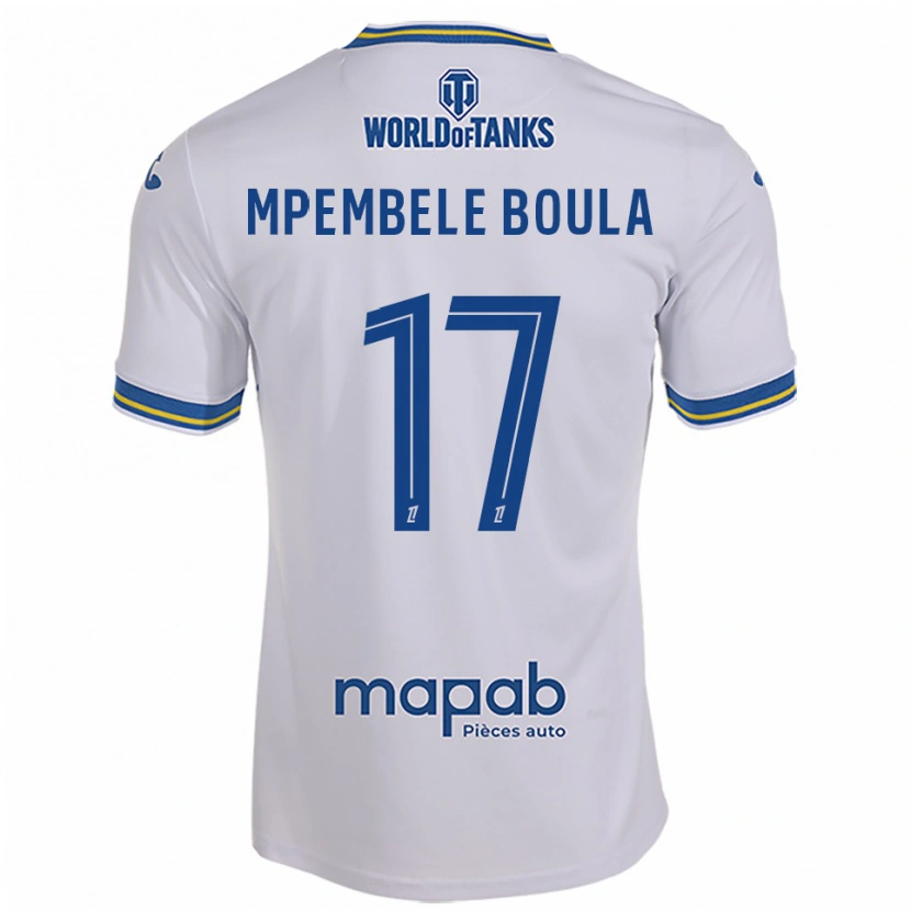Danxen Men Exaucé Mpembele Boula #17 White Sky Blue Away Jersey 2025/26 T-Shirt
