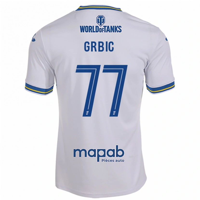 Danxen Men Adrian Grbic #77 White Sky Blue Away Jersey 2025/26 T-Shirt