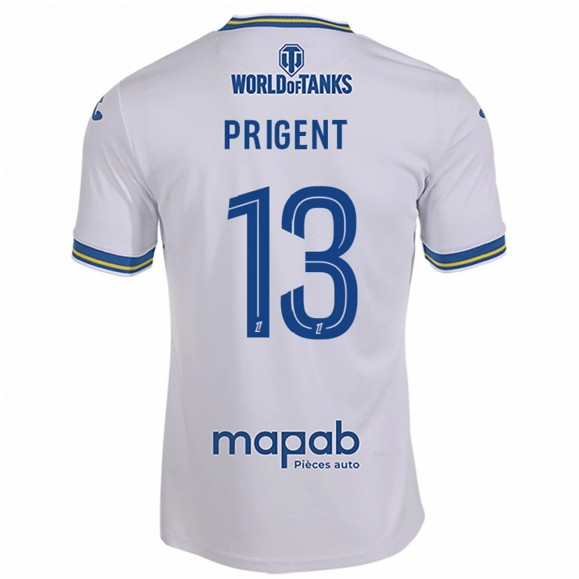 Danxen Men Matéo Prigent #13 White Sky Blue Away Jersey 2025/26 T-Shirt
