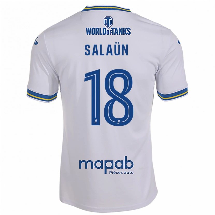 Danxen Men Elody Salaün #18 White Sky Blue Away Jersey 2025/26 T-Shirt