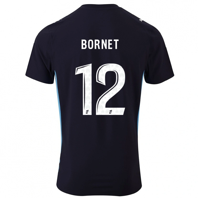 Danxen Men Camille Bornet #12 Black Sky Blue Away Jersey 2025/26 T-Shirt