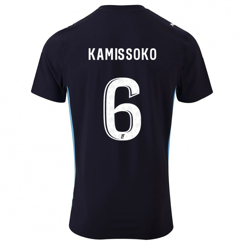 Danxen Men Nouhoum Kamissoko #6 Black Sky Blue Away Jersey 2025/26 T-Shirt