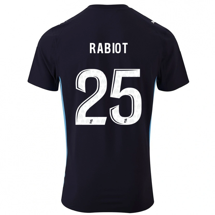 Danxen Men Adrien Rabiot #25 Black Sky Blue Away Jersey 2025/26 T-Shirt