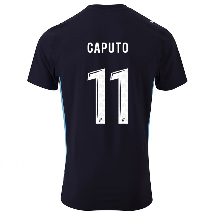 Danxen Men Cindy Caputo #11 Black Sky Blue Away Jersey 2025/26 T-Shirt